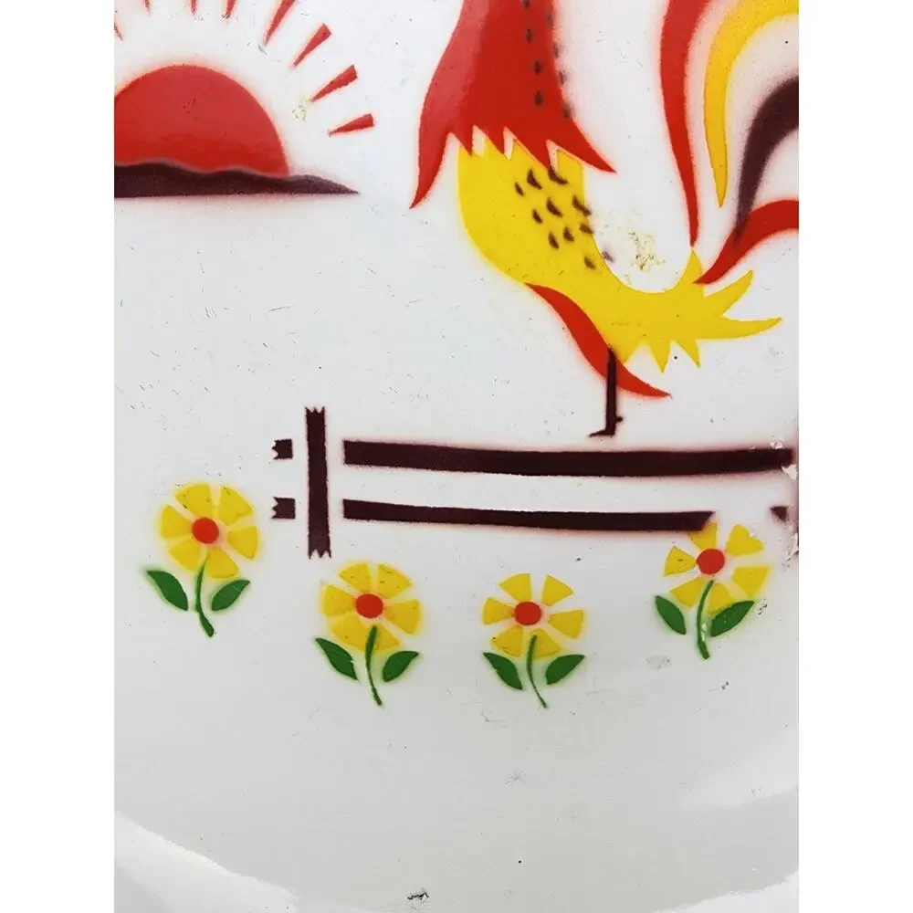 Graniteware Enamel Rustic Rooster 2 Handle Pan Decorative 10” x 1.5